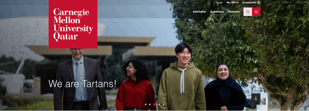 Carnegie Mellon university home banner